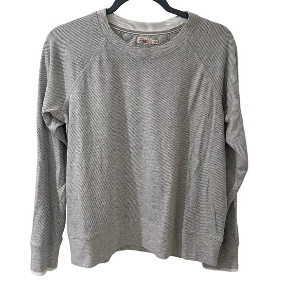 Faherty Coastal Gray Striped Long Sleeve Sweatshirt Pullover Women's Timeless, S - Picture 1 of 8